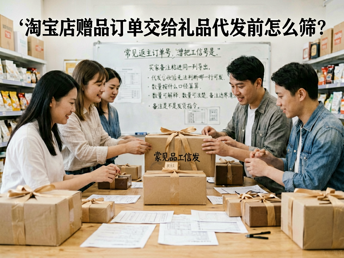 淘宝店赠品订单交给礼品代发前怎么筛?先别把主单和备注塞进同一列