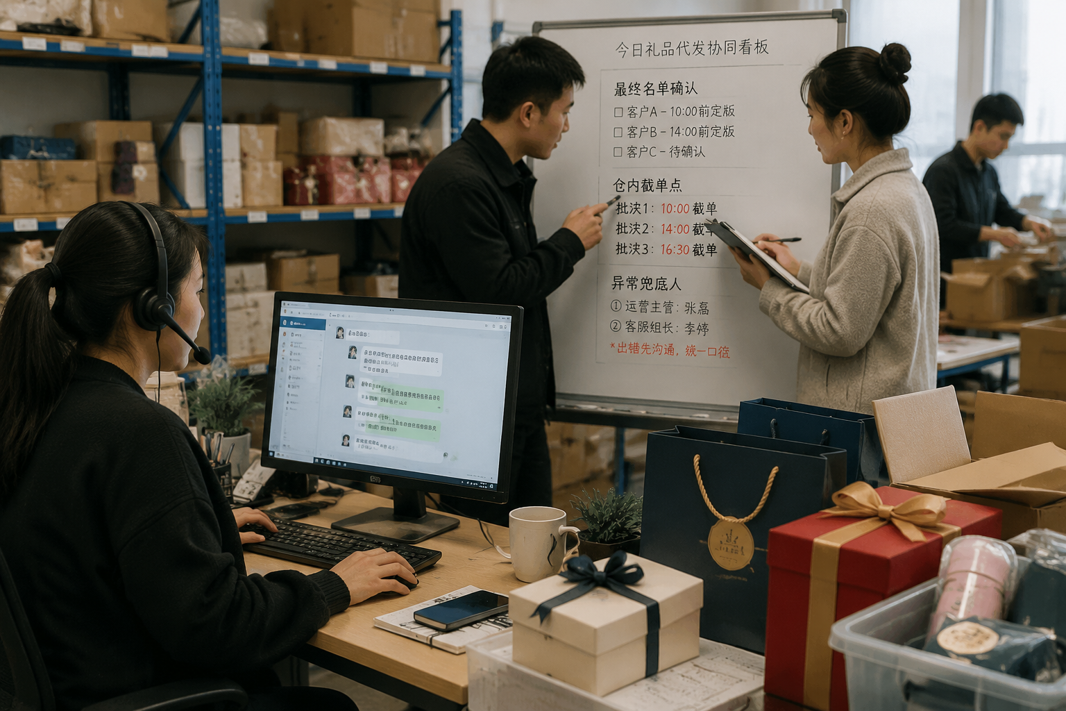 礼品代发合作里客户一句尽快发,谁来把承诺改成可执行口径?客服回复、仓内排期和异常兜底别各写一版