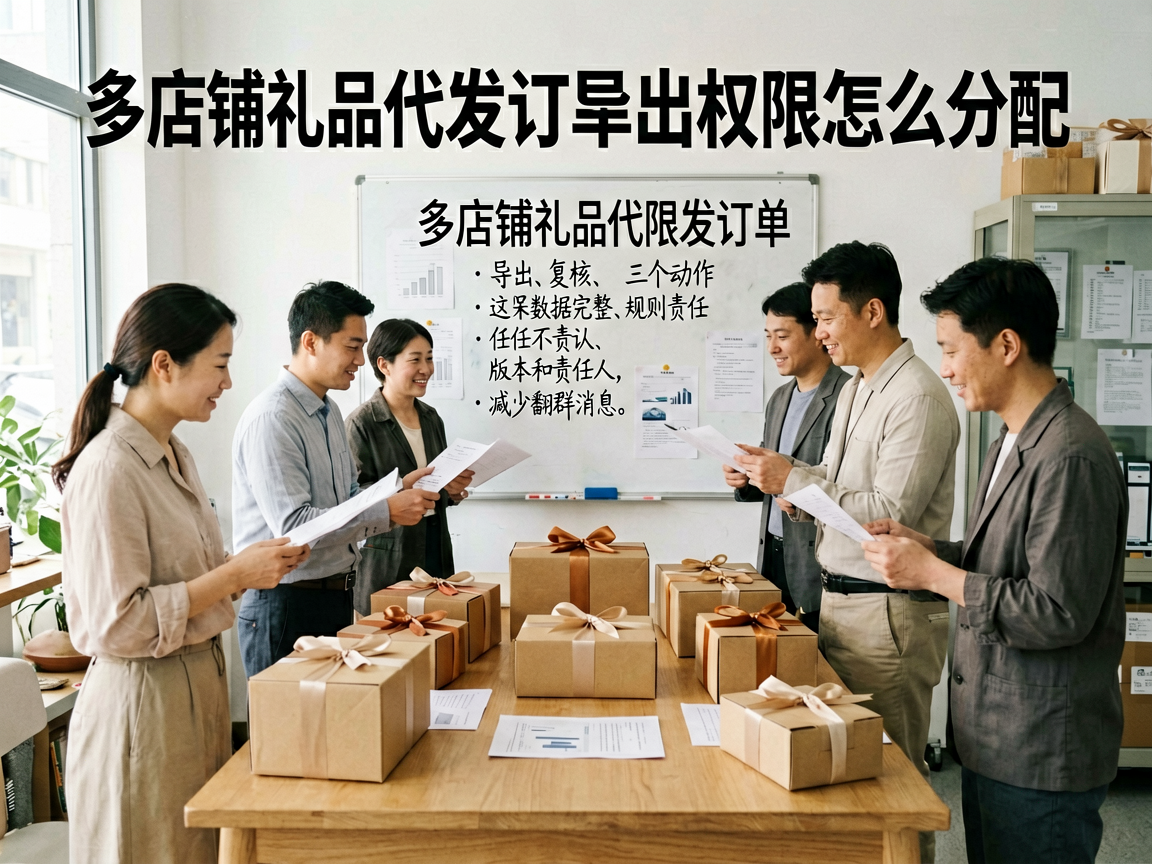 多店铺礼品代发订单导出权限怎么分配?导出、复核和提交不要都交给同一个账号