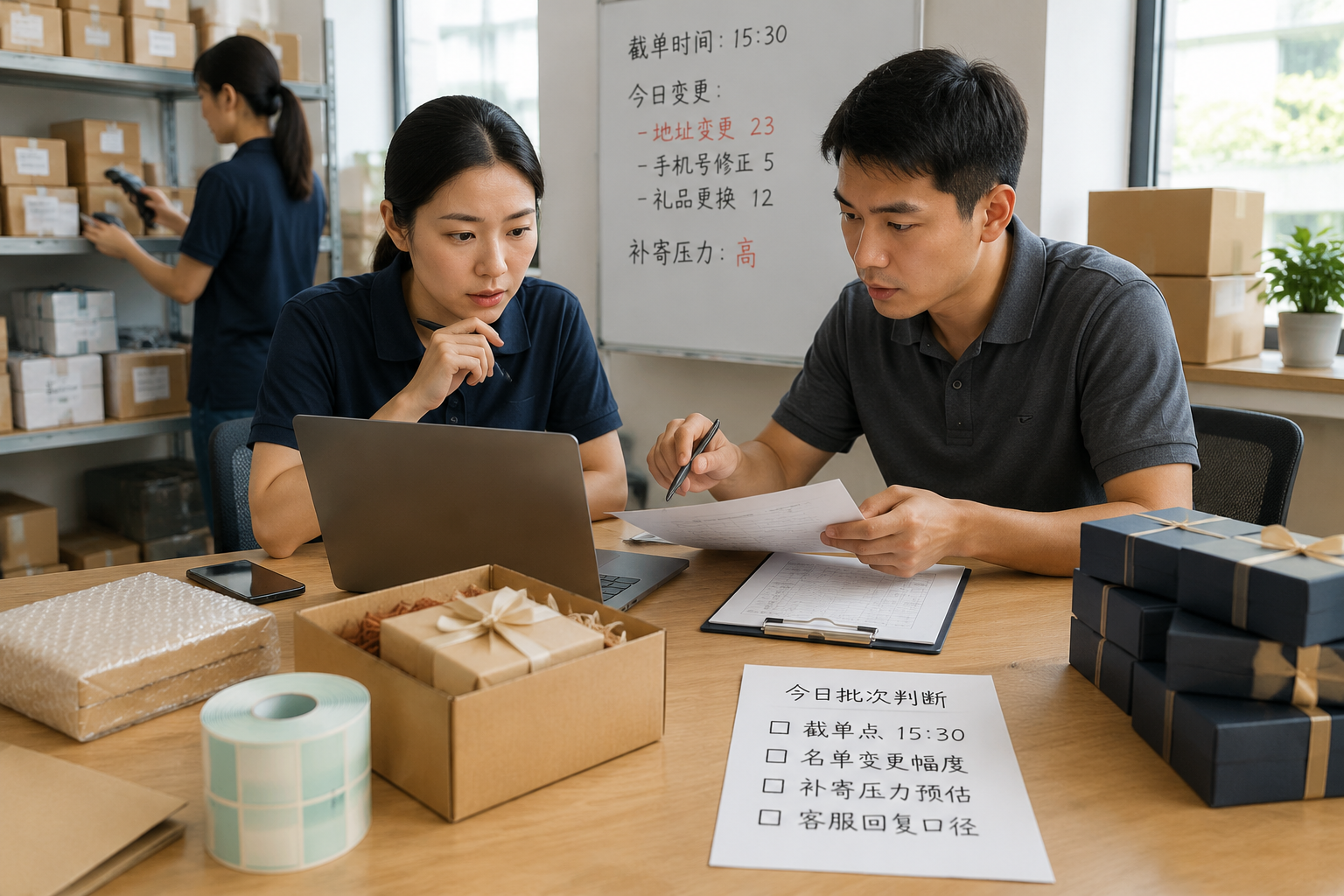 礼品代发活动单名单迟迟定不下来,先保当天发还是先保后面少返工?截单时间、客服回复和补寄压力要一起算
